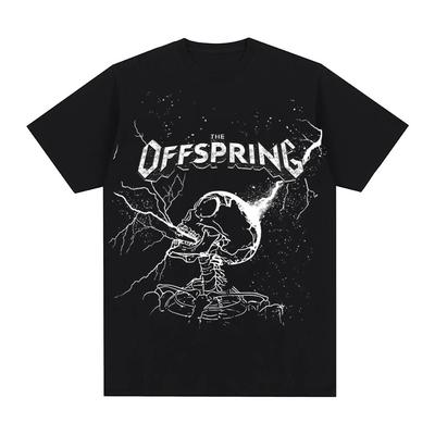 SUPERCHARGED Черная футболка Группа The Offspring Гранж Рукав 100% Хлопок Летняя футболка Круглый вырез Одежда Высокое качество Круглый вырез Топы