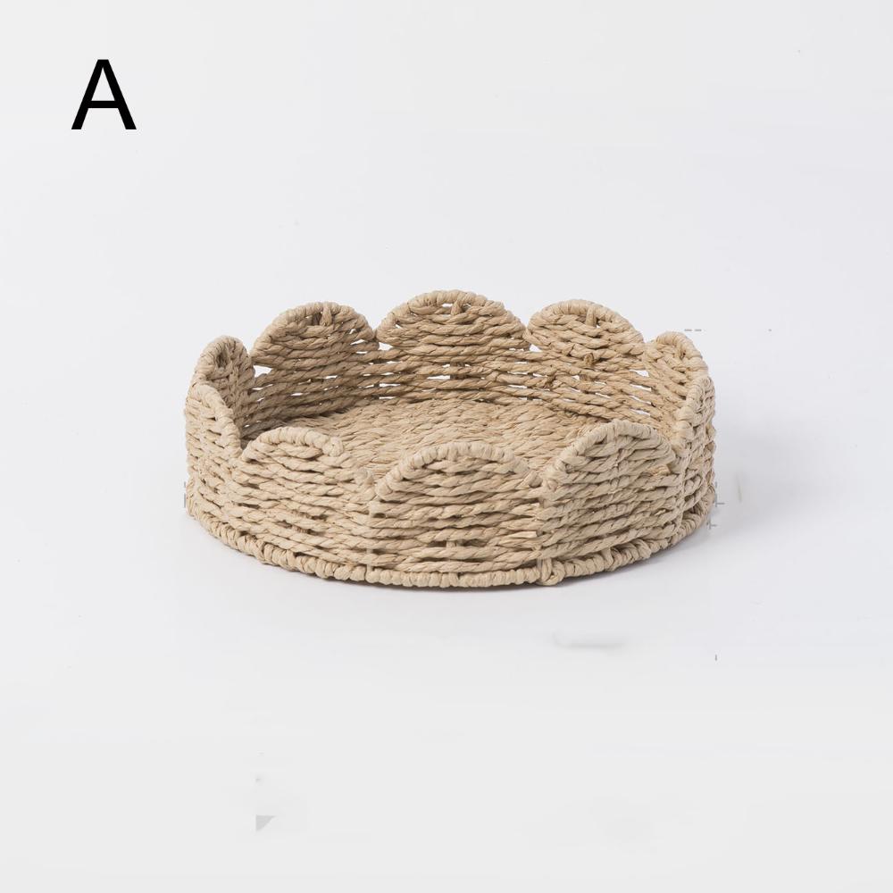 Декоративная корзина для хранения в форме веера, корзина из бумажной веревки в японском стиле, декор для спальни