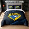Warrington Wolves Design Bed Bedding Set 1 Duvet Cover + 2 Pillowcases Soft Breathable Household Bed Linens