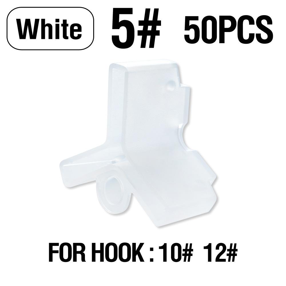 50Pcs/100Pcs Plastic Treble Hooks Protective Cover White/Yellow Fishhook Anti-Scratch Protective Cover Carp Fishing Accessories
