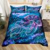 Комплект постельного белья Teal Size Ocean Decor, пододеяльник с изображением медузы, комплект постельного белья Ocean Bedroom Decor, пододеяльник, 1 наволочка