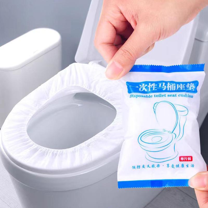10/1PCS Disposable Toilet Seat Cover Double-layer Thick Non-woven Portable Travel Camp Hotel Bathroom Full Coverage Waterproof Toilet Cover