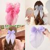 Women Girls Bowknot Streamer Hairpin Chiffon Ribbon Barrette Fashion Hair Accessories Woman Spring Clip Headwear with Bow Back