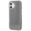 For iPhone 16 Case Glitter Design IMD TPU + PC Phone Back Cover - Black