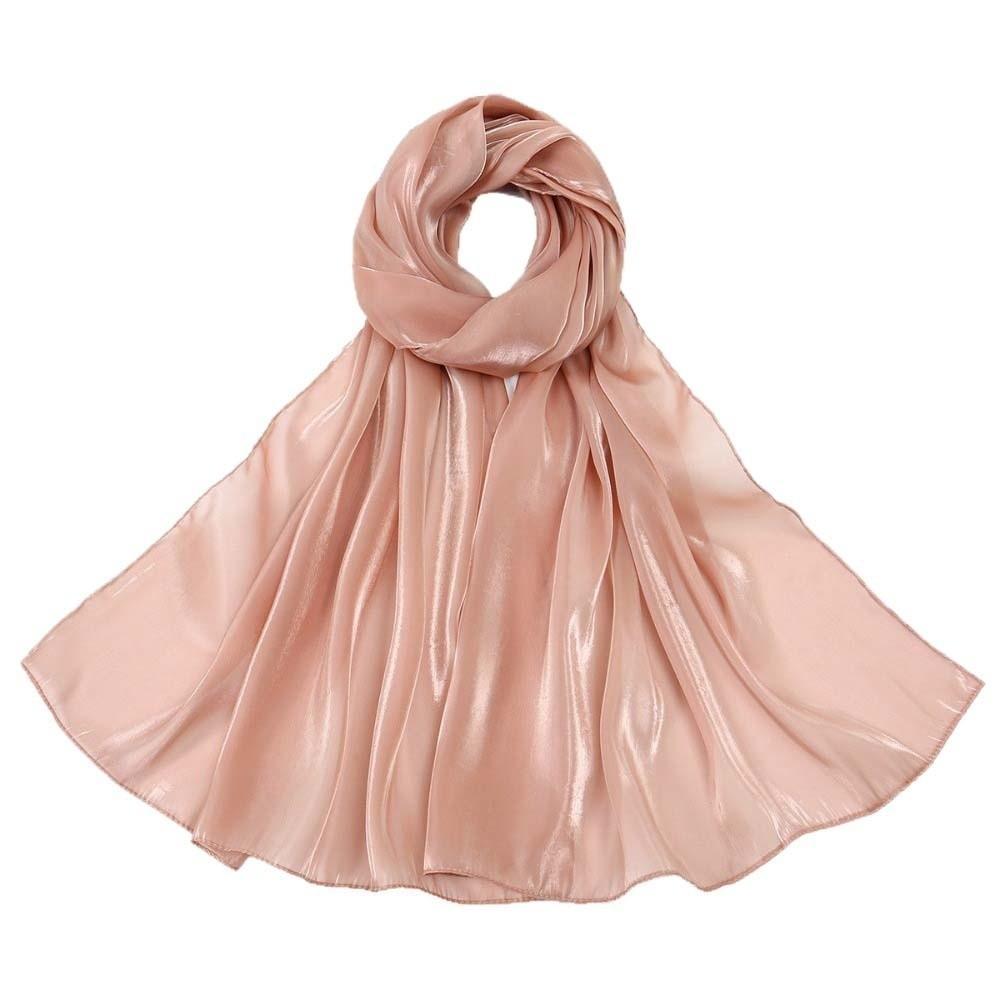Long Chiffon Hijab Scarf Breathable Thin Large Shawl Sweet Smooth Silk Headscarf Women