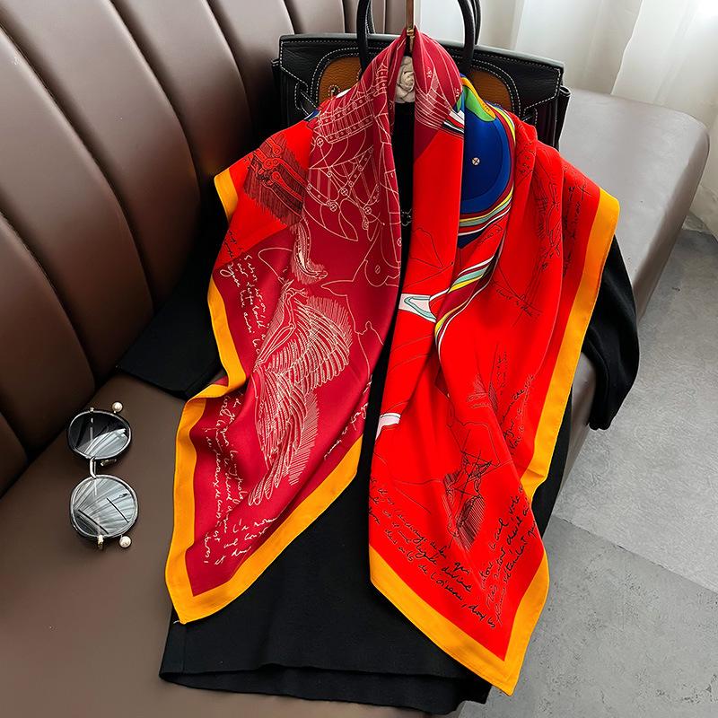 New Silk Scarf Spring and Autumn Summer Fashionable Scarf Versatile Professional Scarf