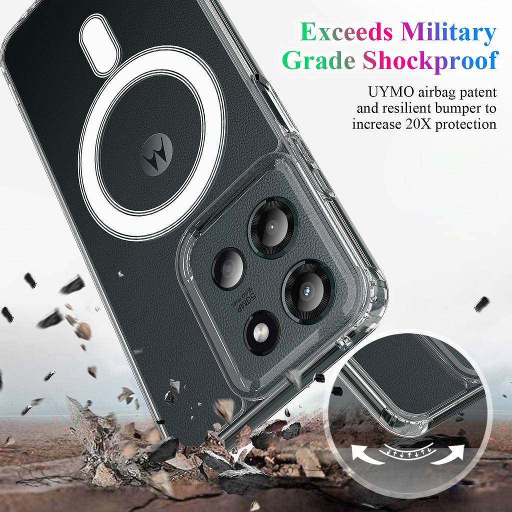 Для Motorola Moto G Stylus 5G (2025) Прозрачный чехол для телефона, совместимый с MagSafe, задняя крышка из ТПУ+акрила