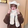 Cartoon Cute Bear Hat Winter Warm Scarf Three-Piece Ear Protection One-Piece Cap
