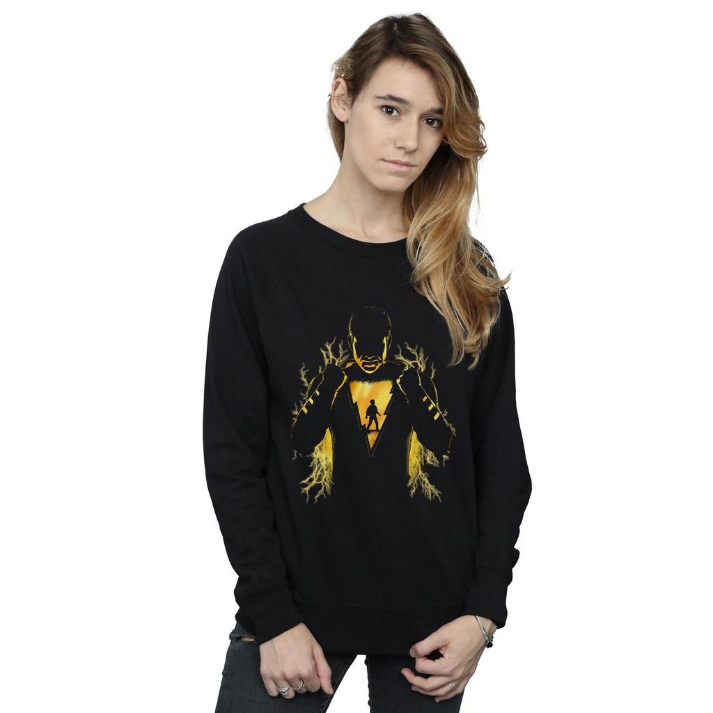 DC Comics Womens/Ladies Shazam Lightning Silhouette Sweatshirt