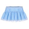 Unisex Men Women Short Skirt Lace Hem Pleated A-line Mini Skirt