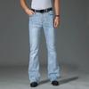 Мужские расклешенные джинсы светло-голубого цвета, мужские эластичные джинсы с высокой посадкой свободного кроя, размер 28-40