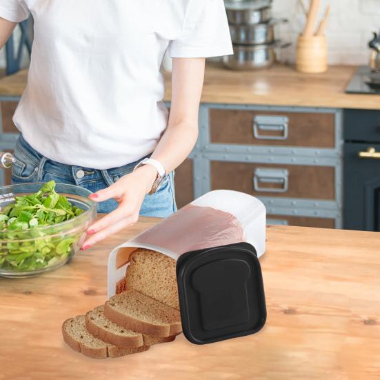 Bread Toast Storage Box with Airtight Lid Freshness Bread Storage Container Multifunctional Bread Loaf Dispenser Plastic Sandwich Bread Keeper