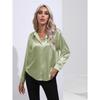 Women's New Popular Satin Shirt Imitates Silk Long Sleeved Shirt