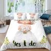 Комплект пододеяльников из полиэстера с рисунком для девочек, белое свадебное платье, романтическое, милое, размер King Queen Twin для детей, влюбленных пар