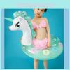 В наличии Новый надувной блестящий единорог плавательный круг для детей Мультяшный узор Фитнес-оборудование