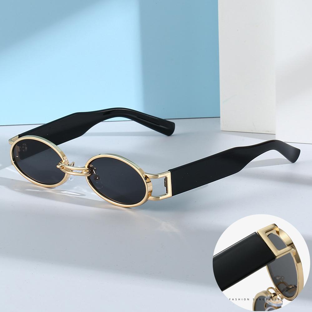 Fashion Punk Square Sunglasses Women Luxury Brand Small Frame Sun Glasses Female Oval Metal Mirror Sun Glasses