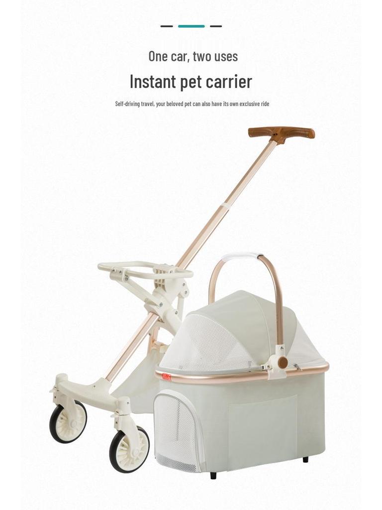 Luxury Foldable Pet Stroller for Small/Medium Dogs & Cats
