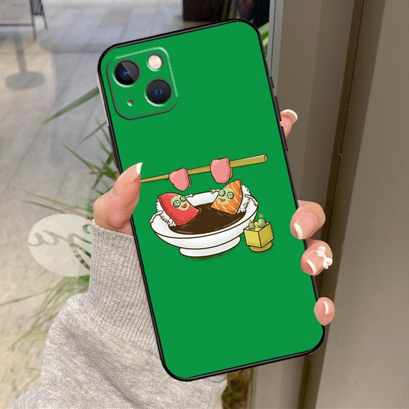 Японский чехол для еды суши для iPhone 17 Air 16 15 14 13 11 12 Pro Max Plus 12 13 Mini 16e 17 Pro Max Задняя крышка