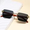 9005 Frameless Wood Grain Sunglasses Women'S, Men'S Sunglasses Street Sunglasses
