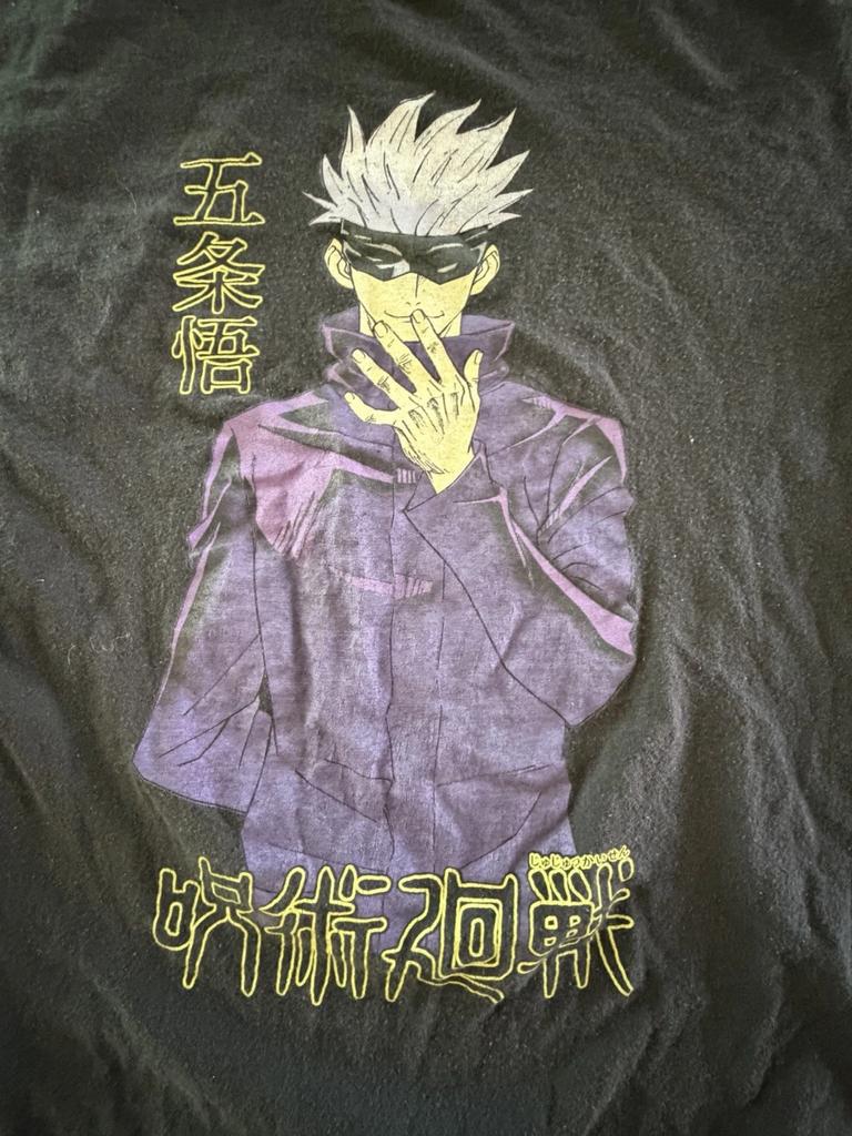 Jujutsu Kaisen Gojo Satoru T Shirt Mens L Black Anime Graphic Tee Crunchyroll