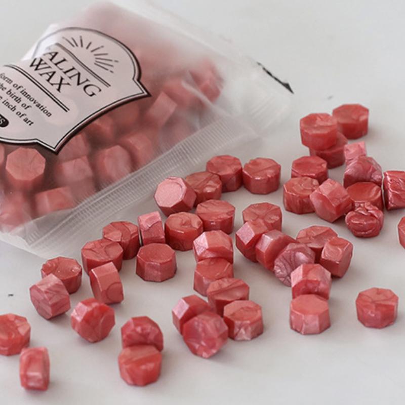 100Pcs/Bag Wax Particles Delicate Fire Lacquer Seal Color Random Colour Macaron Color Bagged Sealing Wax Octagonal Shape