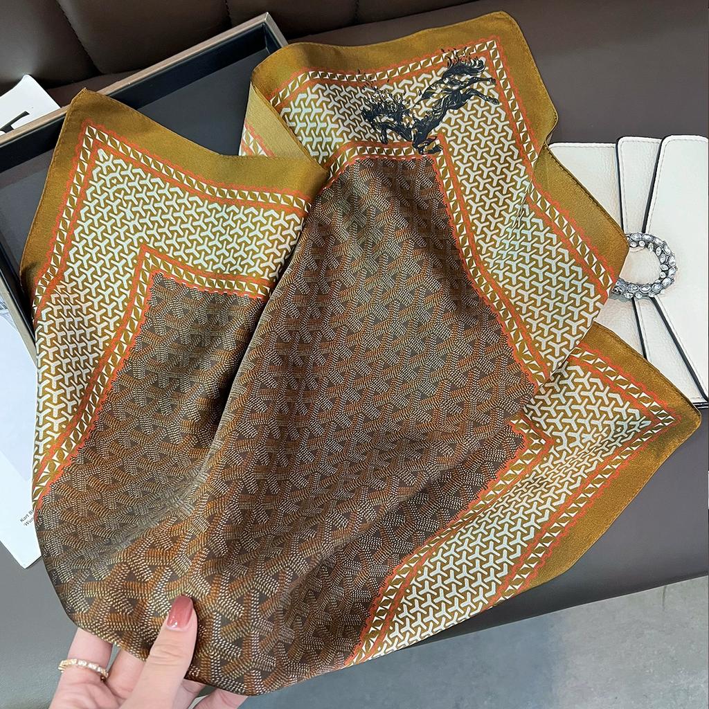 New 100% Natural Real Silk Scarf Women Bandana Square Scarves Wrap Kerchief Mulberry Fashion Luxury High Quality Hijab For Lady