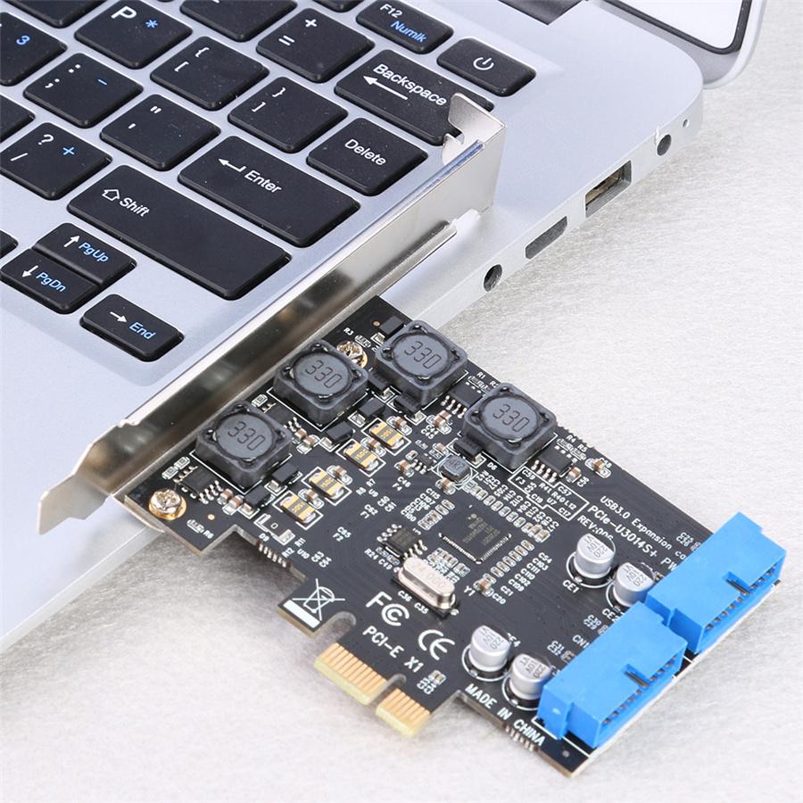 PCIE PCI Express к двойному 20-контактному USB 3.0 PCI-e X1 к 2 портам 19-контактная карта USB 3.0