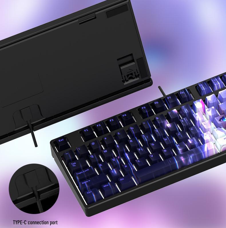 Компактная тихая механическая игровая клавиатура F87 для девушек - Настраиваемый дизайн для офиса и киберспорта