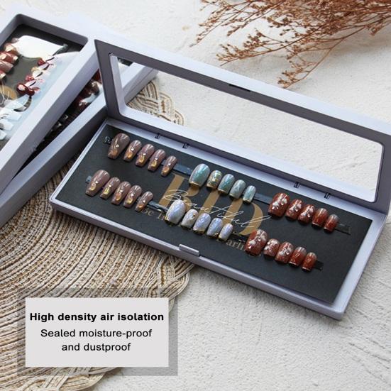 1 комплект, коробка-органайзер для ногтей, пылезащитный компактный дисплей, решение для хранения накладных ногтей