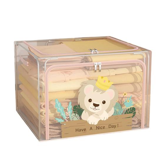 Большая коробка для хранения с ручкой, прозрачный дизайн, застежка-молния, многофункциональная сумка для хранения домашних одеял, органайзер для одежды