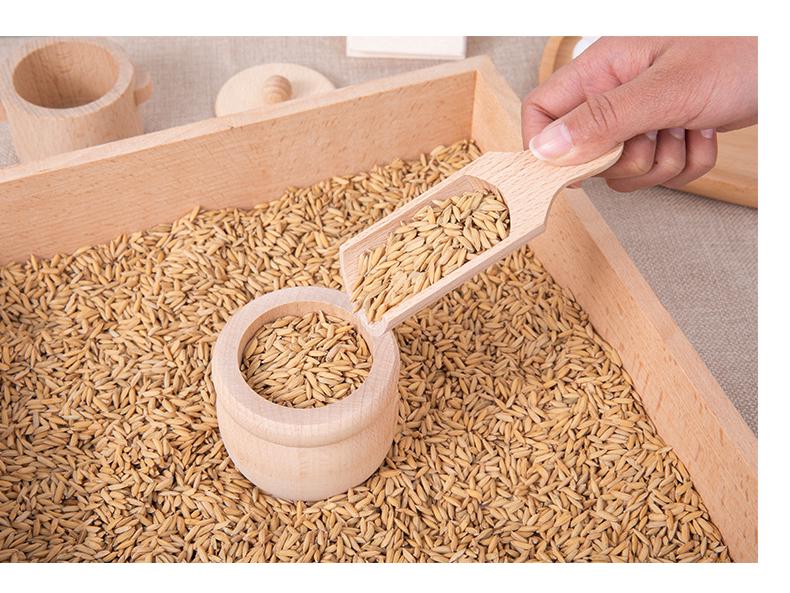 Набор для чаепития из бука для детей - Имитационная игра и сенсорный ящик, кухонная утварь