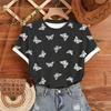 Fashion Women Creative Animal Butterfly Print T Shirt Funny Casual O-neck Short Sleeves T-shirt Summer Female Tee Shirt
