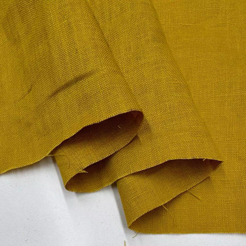 Чистая льняная ткань Стиранный лен Комфортная дышащая ткань для весны и лета DIY Платье Широкие брюки Легкая куртка Одежда