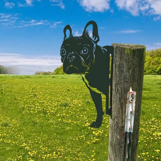 Peek-a-Boo Animal Metal Sign Rustic Animal Silhouette Garden Sign Peeping Animal Sign