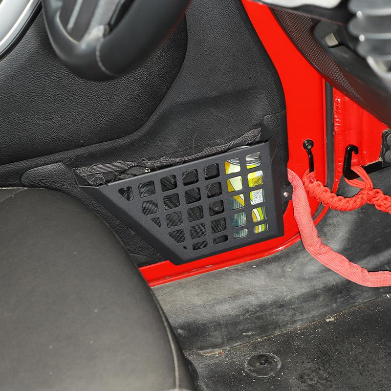 Металлическая сетка для передней и задней двери, карманный ящик для хранения, лоток для хранения водителя, пассажира, органайзер, подходит для Jeep Wrangler JK 2011-2017