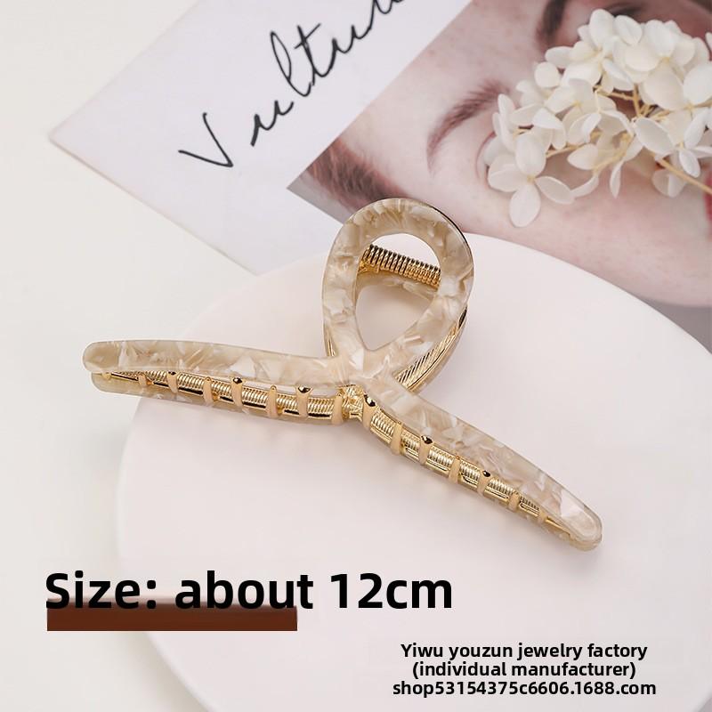 Заколка для волос из высококачественного ацетата для детей, большая металлическая заколка-акула, аксессуар для волос на лето, для затылка