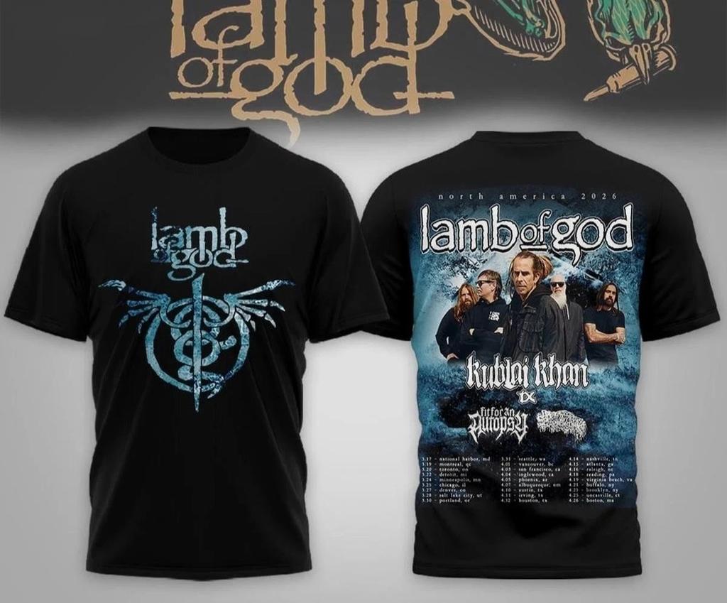 Lamb Of God Tour 2026 With Kublai Khan TX 3D T-Shirt