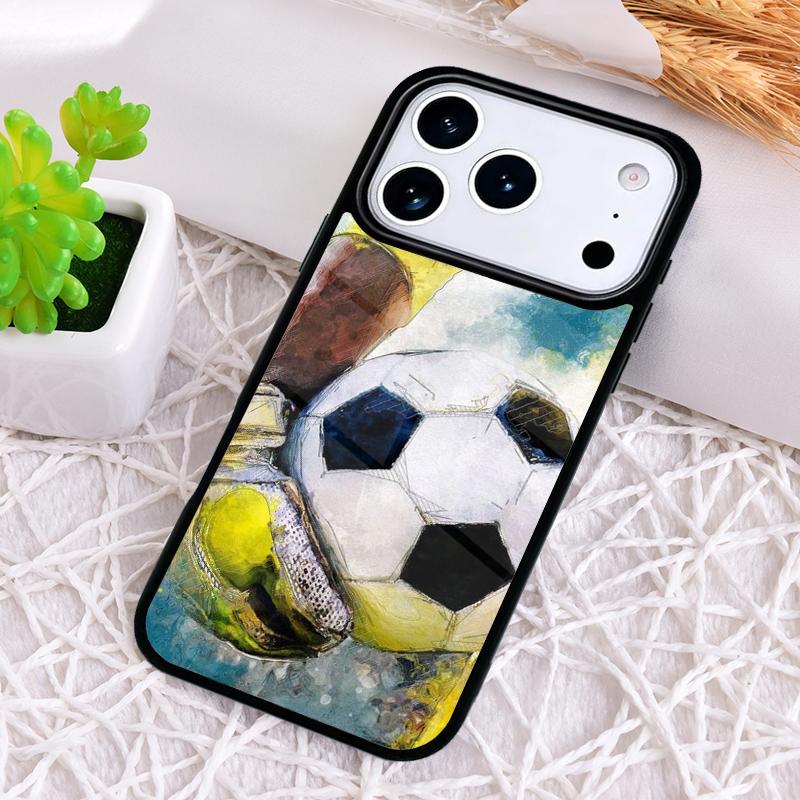 Football Passion Soccer Ball Bumper Phone Case for iPhone 17 Air 16 15 11 12 14 13 Pro Max Shockproof Cover
