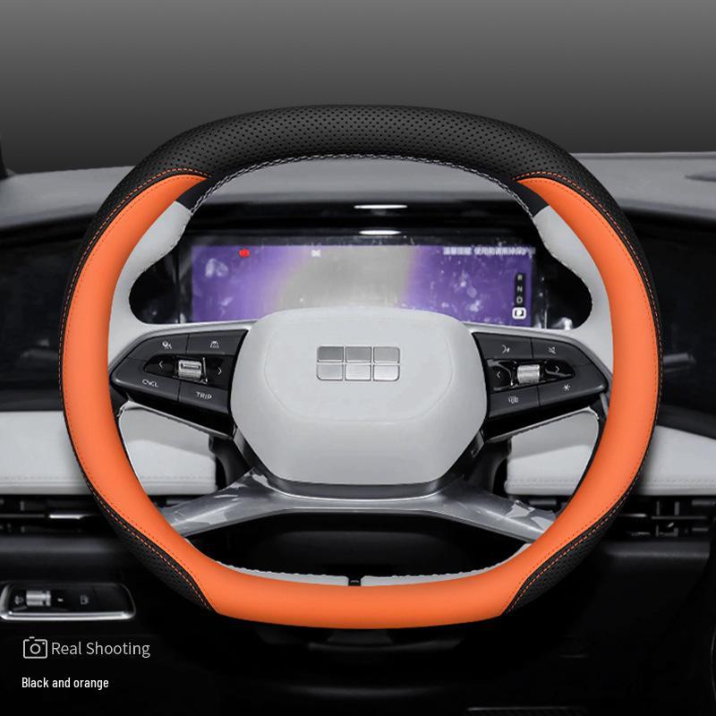Премиальная противоскользящая кожаная оплетка на руль для Geely Galaxy L7/L6/E8 - Ультратонкий дизайн