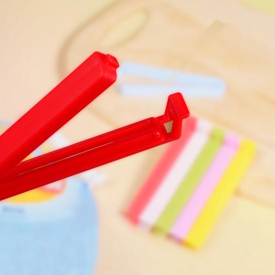 5Pcs Food Bag Sealing Clips with Silicone Seal Reusable Airtight Clamps for Chips Snacks Tea Leaves Kitchen Storage Organizer