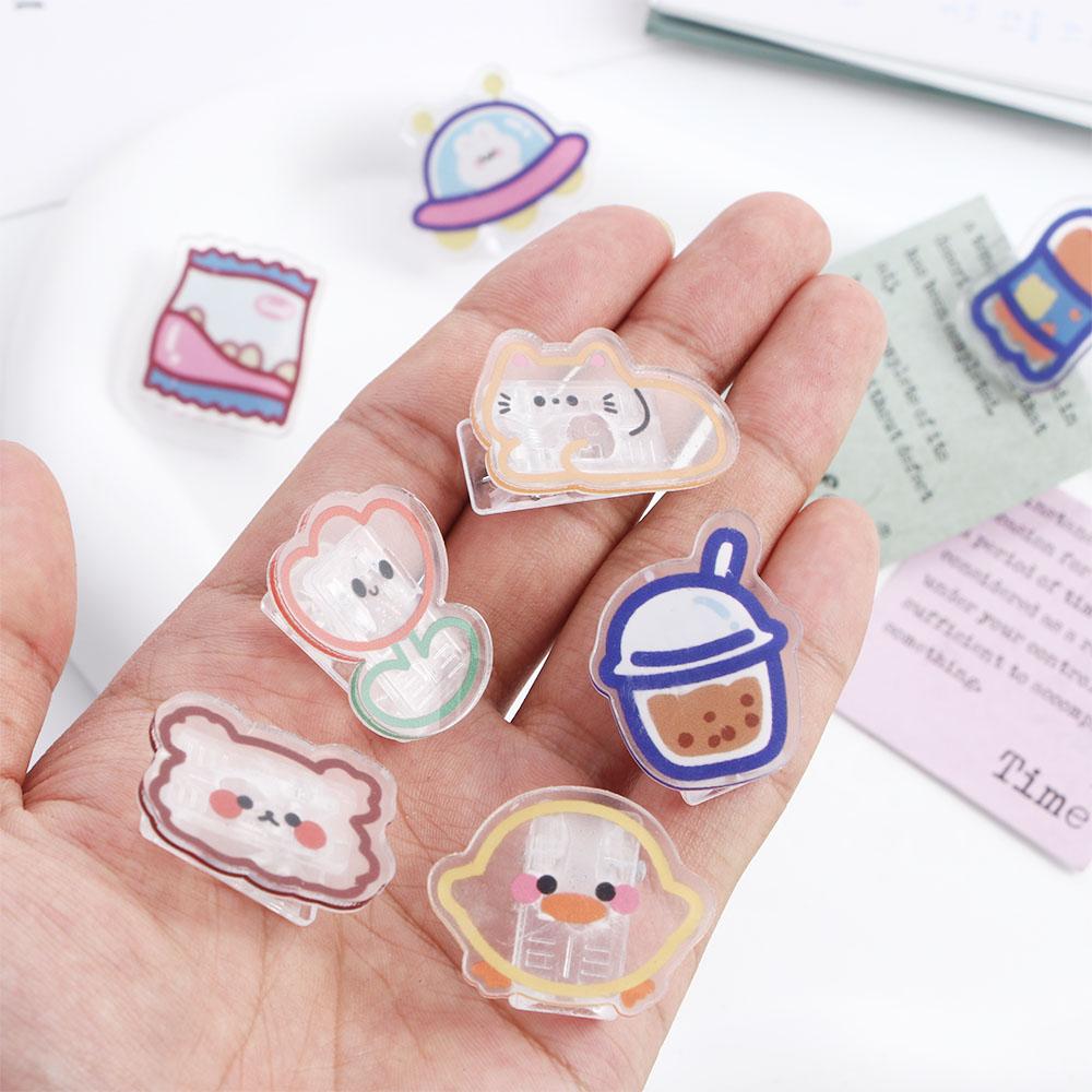 Letter Clip School Stationery Cartoon Binder Clips Snacks Sealing Clip Paper Clip Transparent Clip