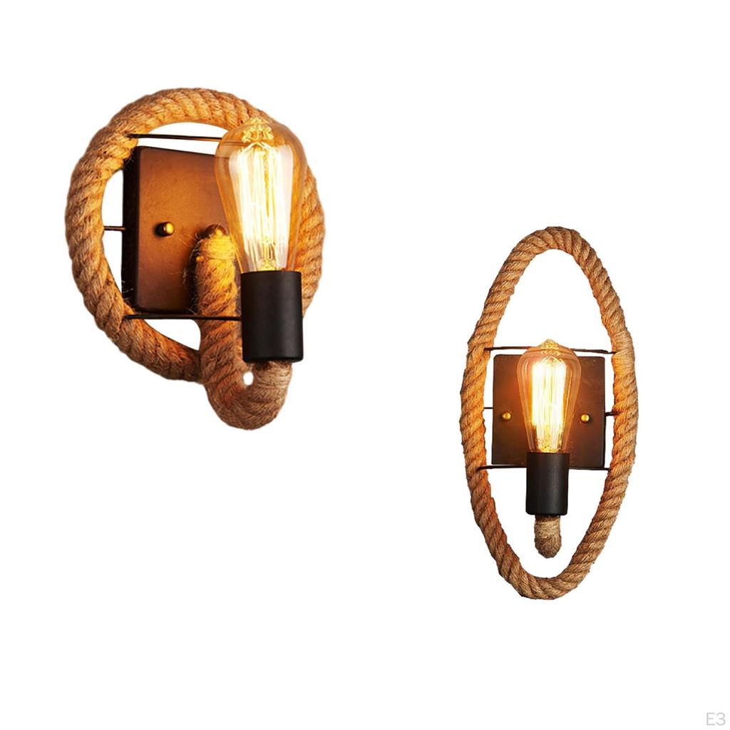 Промышленный настенный светильник Farmhouse Creative Unique (без лампочки E27) Лампа из пеньковой веревки