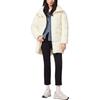 Levis FW22 Solid Color Stand Collar Mid-Length Down Jacket Women Outerwear Off-White A5179-0001