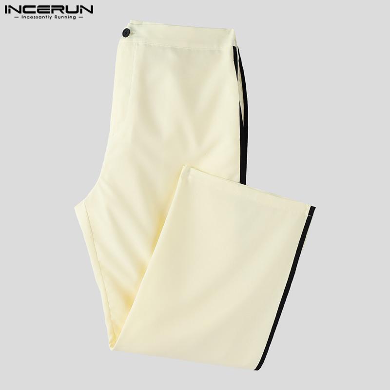 INCERUN Мужской стеганый безрукавный жилет на пуговицах и комплекты длинных прямых брюк