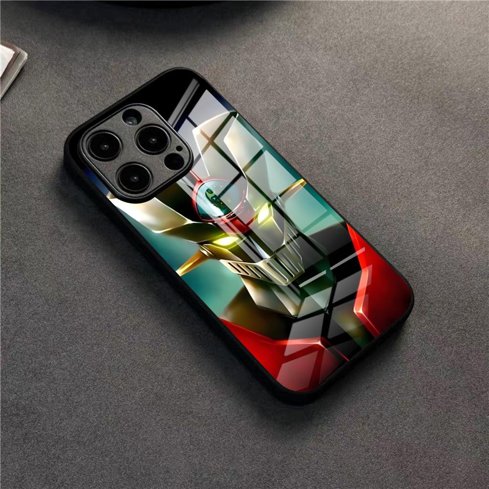 Чехол для телефона UFO Robot Goldorak для 17 Pro Max IPhone 16 Pro 14 12 11 13 Mini X XR XS 15 Plus SE Стеклянная крышка