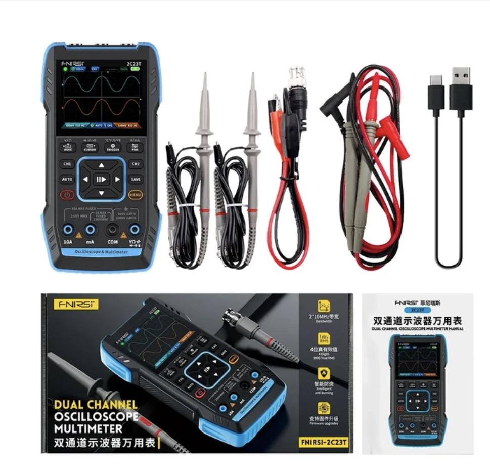 Высокоточный портативный цифровой осциллограф-мультиметр 2C23T + Генератор сигналов функций 3-в-1 Двухканальный 10 МГц*2 50 Мвыб/с