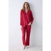 Пижамный комплект с брюками и рубашкой на пуговицах Bloom Red