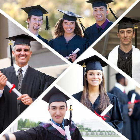 Унисекс Матовая академическая шапочка с кисточкой-шармом 2026 года Взрослые Поздравляем Выпускной аксессуар для средней школы Бакалавр Магистр