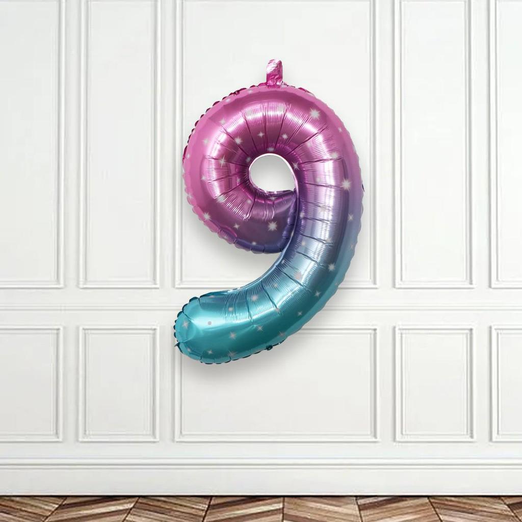 32-Inch US Number Birthday Party Balloons - Individual Aluminum Film