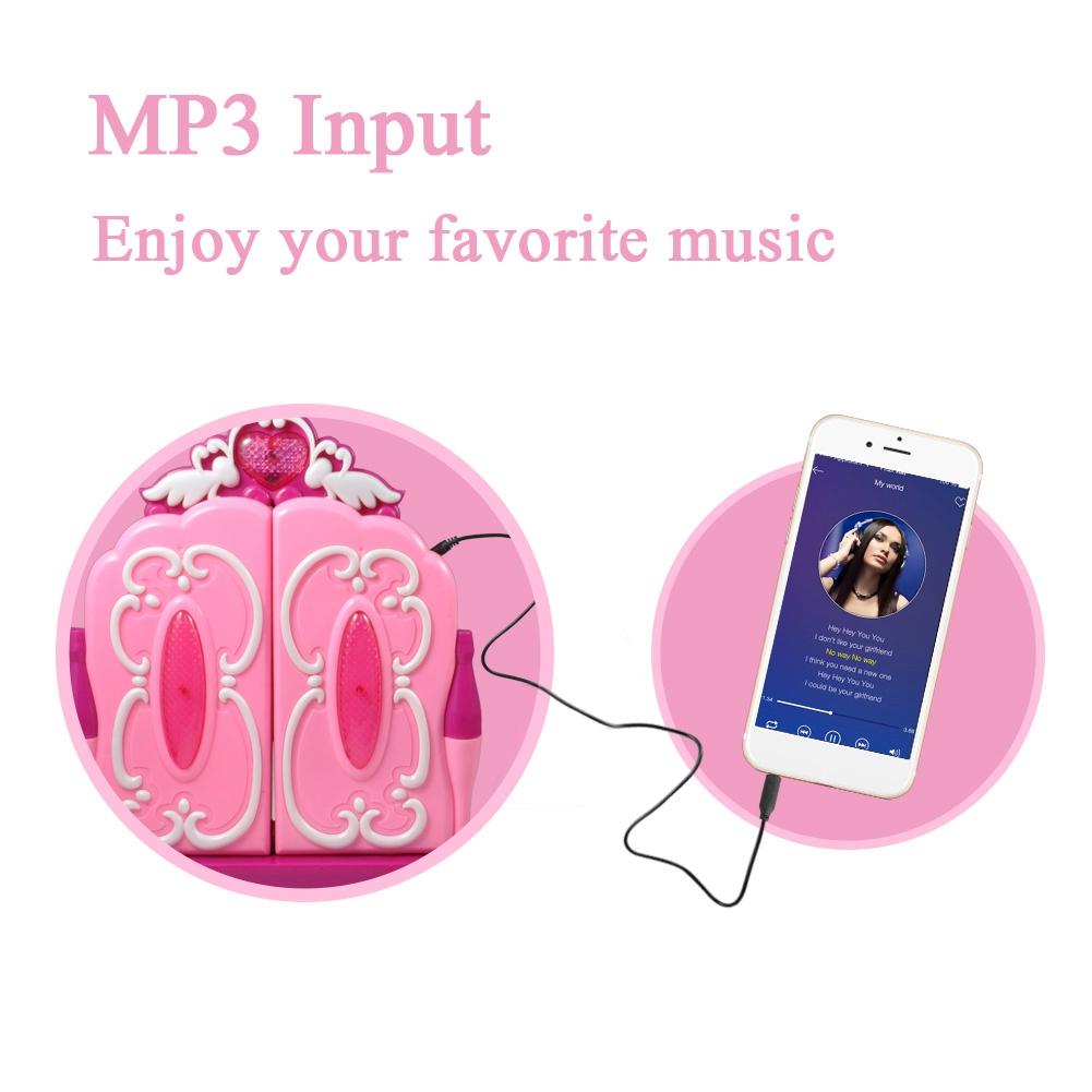 Glamorous Princess Dressing Table with Stool, Hair Dryer, Pink Make Up Table Toy